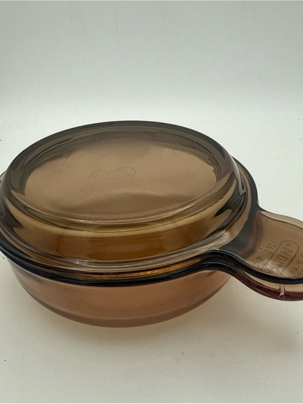 VTG Corning Visions Amber Grab It Go Bowl V240 B w/ Lid